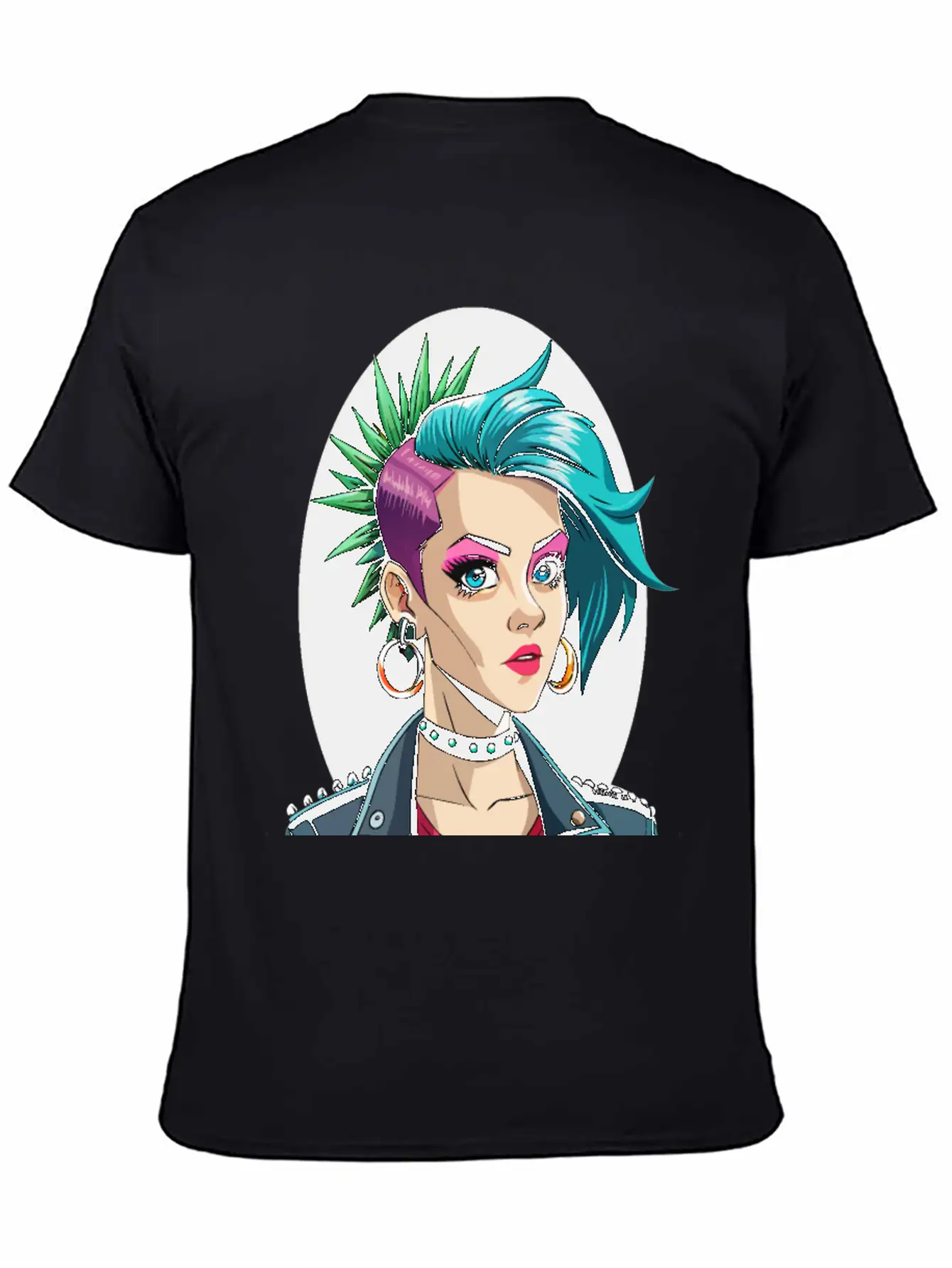 Portrait Of Punk Girl Breathable Soft Cotton T-Shirt – Timeless Casual Look