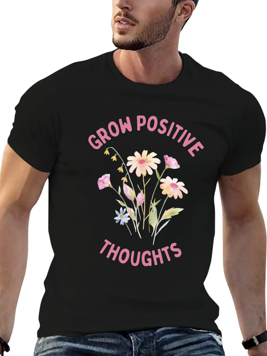 Positivity And Self-love, Grow Positive Thoughts Breathable Soft Cotton T-Shirt – Timeless Casual Look