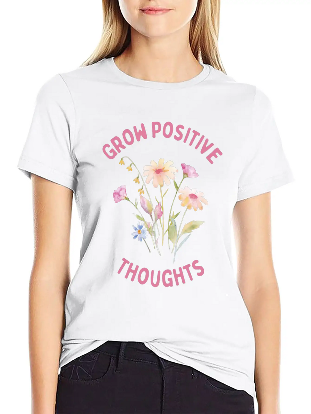 Positivity And Self-love, Grow Positive Thoughts Breathable Soft Cotton T-Shirt – Timeless Casual Look