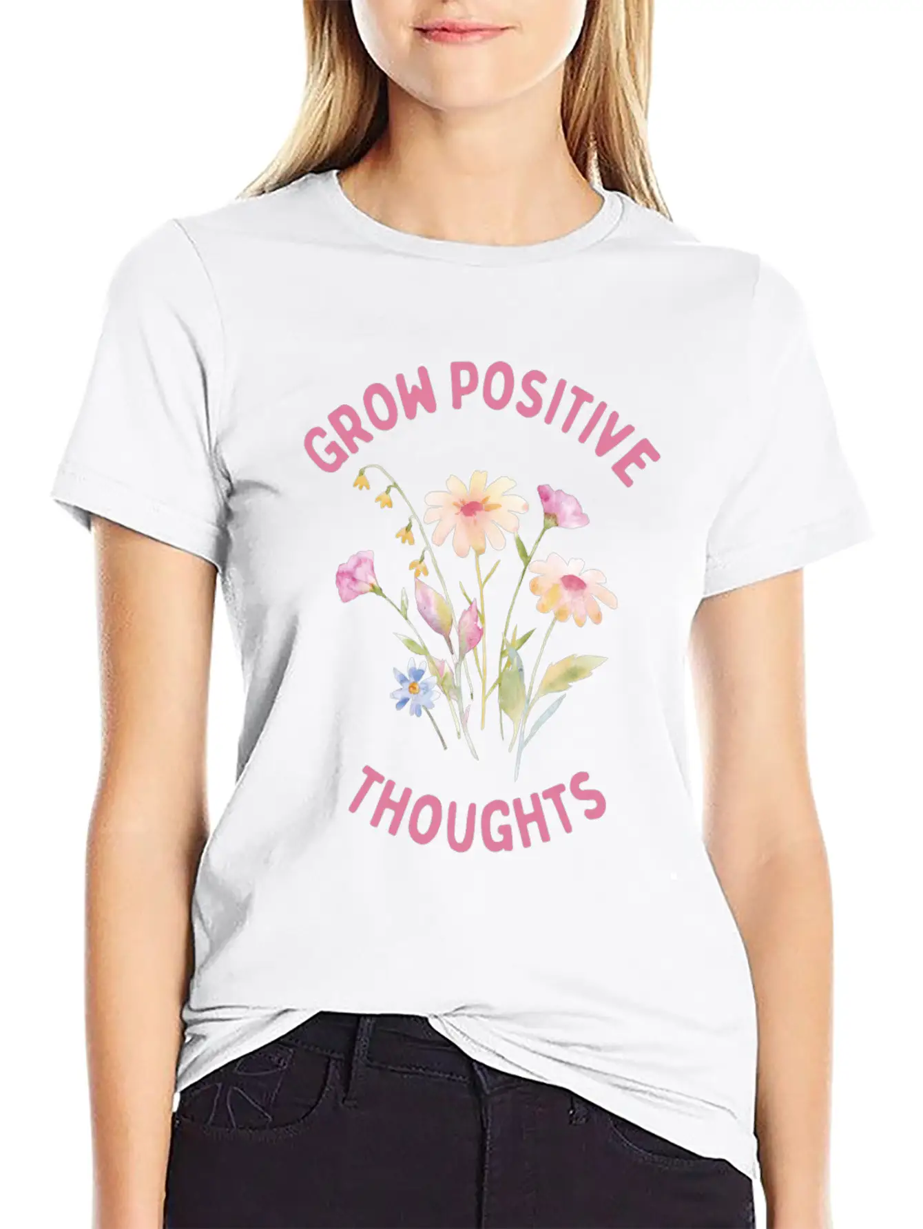 Positivity And Self-love, Grow Positive Thoughts Breathable Soft Cotton T-Shirt – Timeless Casual Look