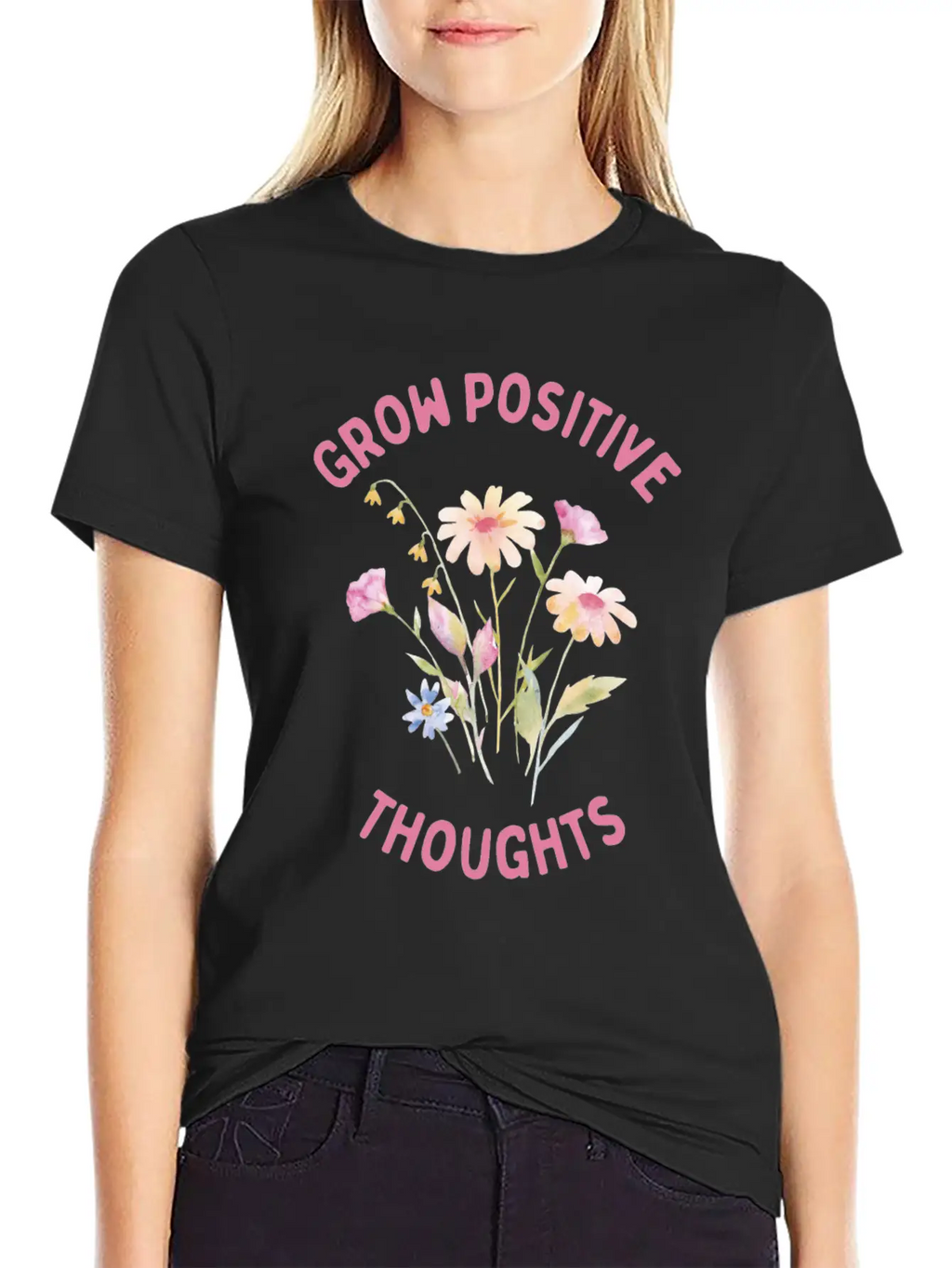 Positivity And Self-love, Grow Positive Thoughts Breathable Soft Cotton T-Shirt – Timeless Casual Look