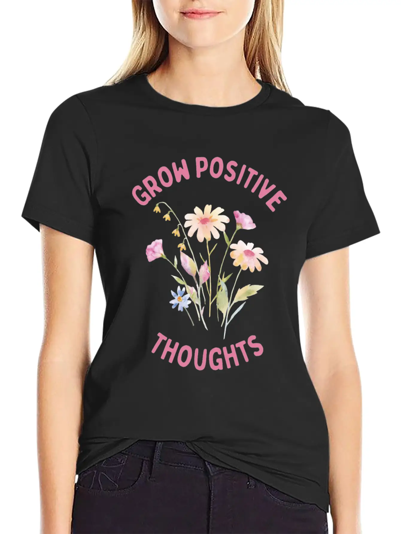 Positivity And Self-love, Grow Positive Thoughts Breathable Soft Cotton T-Shirt – Timeless Casual Look