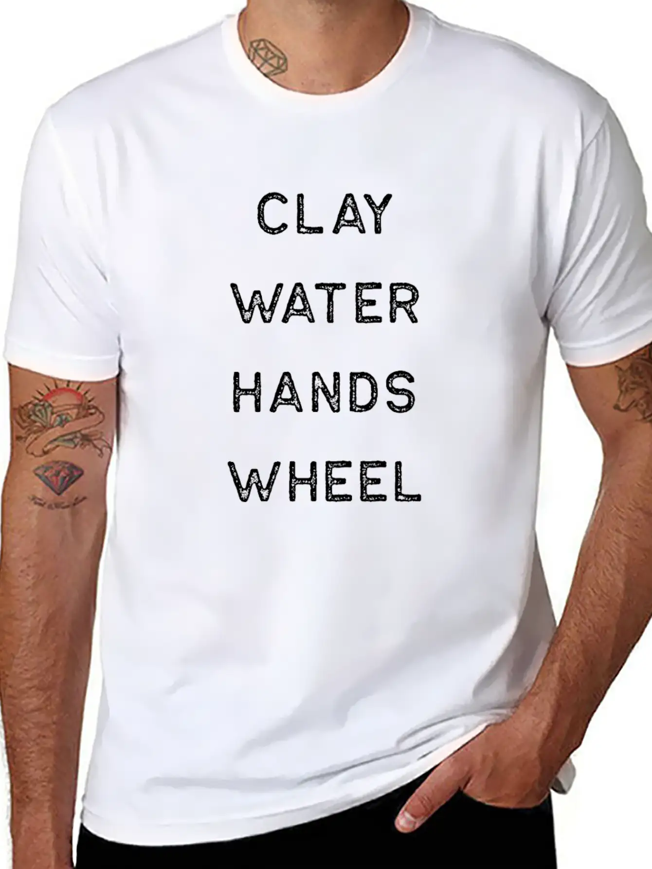 Pottery Design Clay Water Hands Wheel Light Clay Ceramics Artist Clay Funny Gift Timeless Short Sleeve Tee – Comfy And Minimalist Design