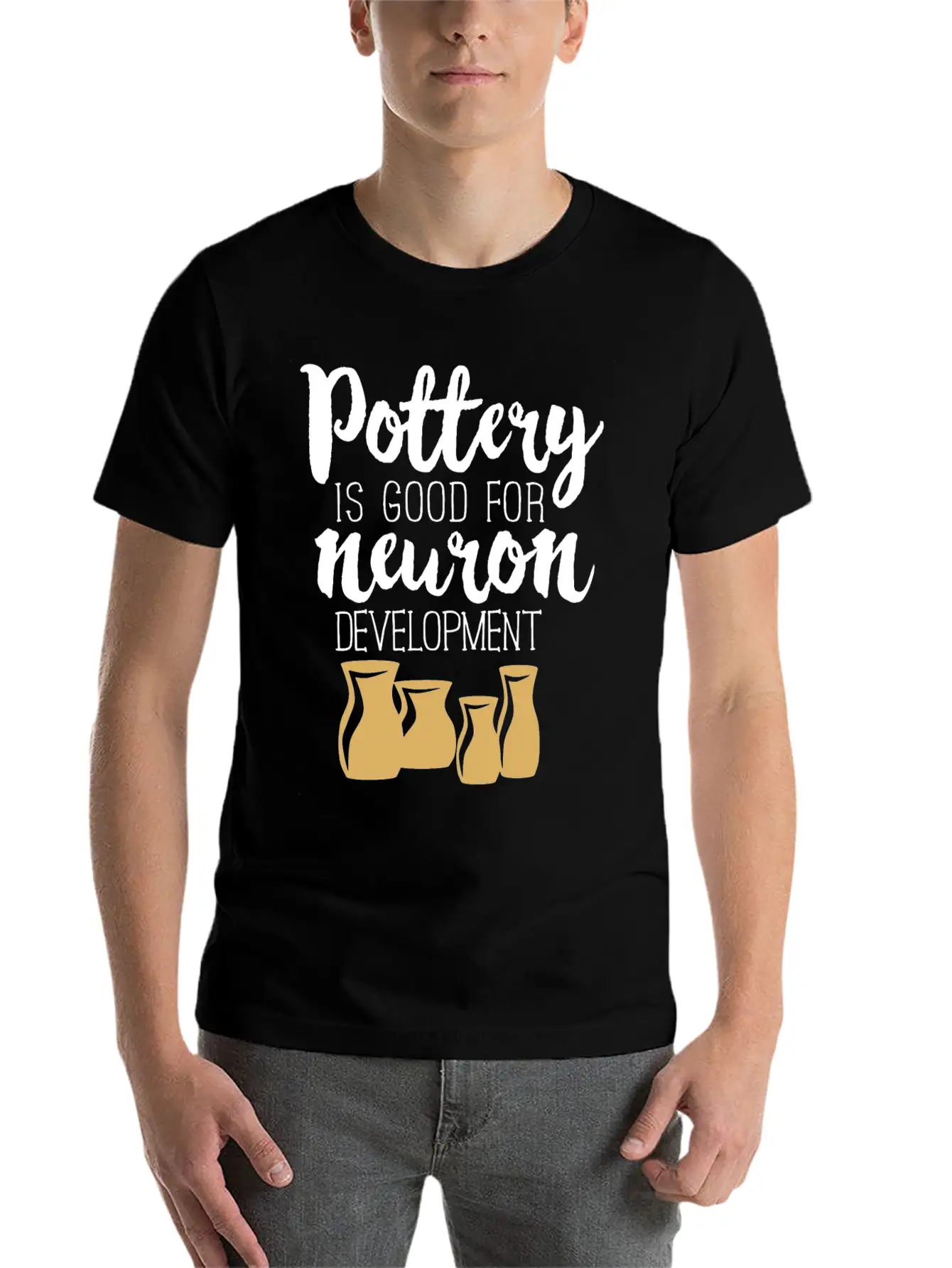 Pottery Gifts Anniversary Funny Ceramics Neuron Basic Graphic T-Shirt – Daily Comfort In Soft Cotton