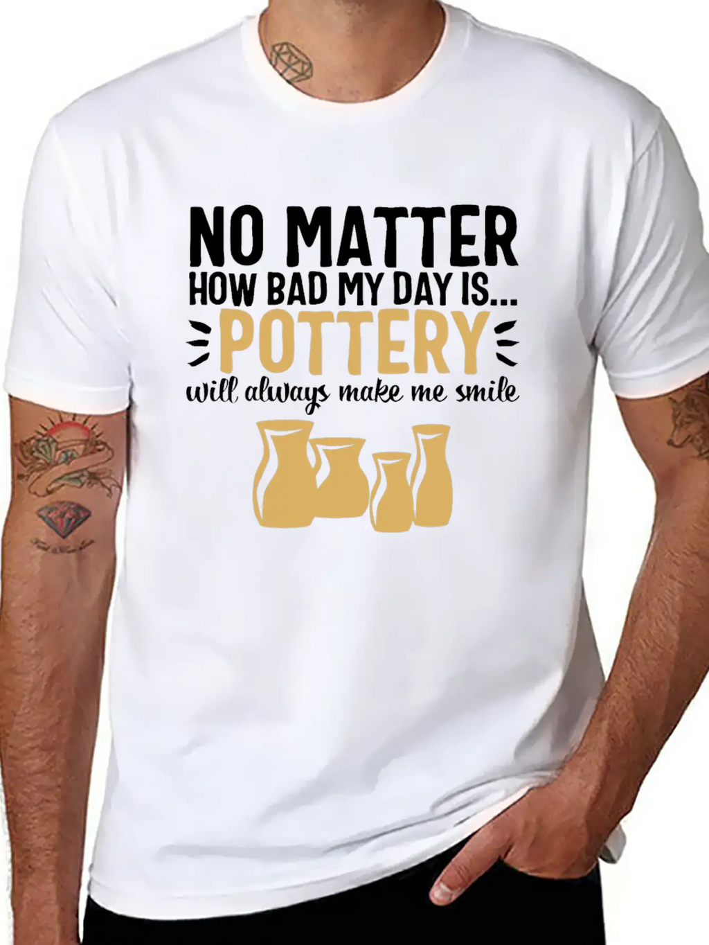 Pottery Gifts Her Anniversary Funny Ceramics Day Breathable Soft Cotton T-Shirt – Timeless Casual Look