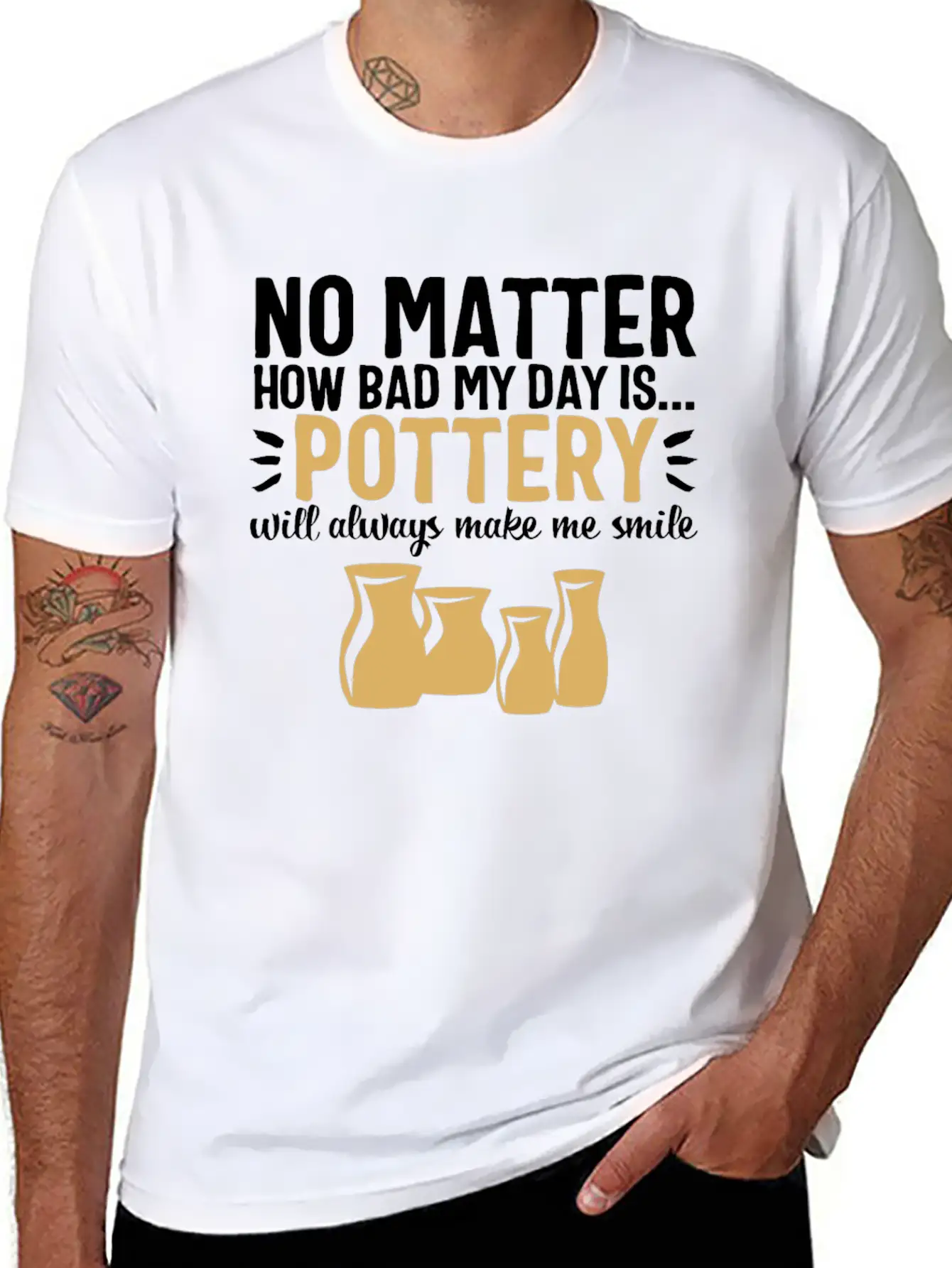 Pottery Gifts Her Anniversary Funny Ceramics Day Breathable Soft Cotton T-Shirt – Timeless Casual Look