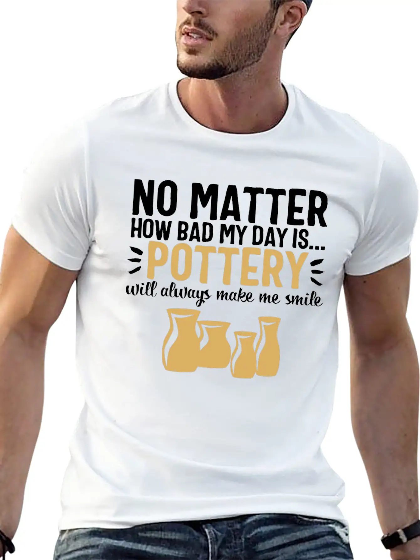 Pottery Gifts Her Anniversary Funny Ceramics Day Breathable Soft Cotton T-Shirt – Timeless Casual Look