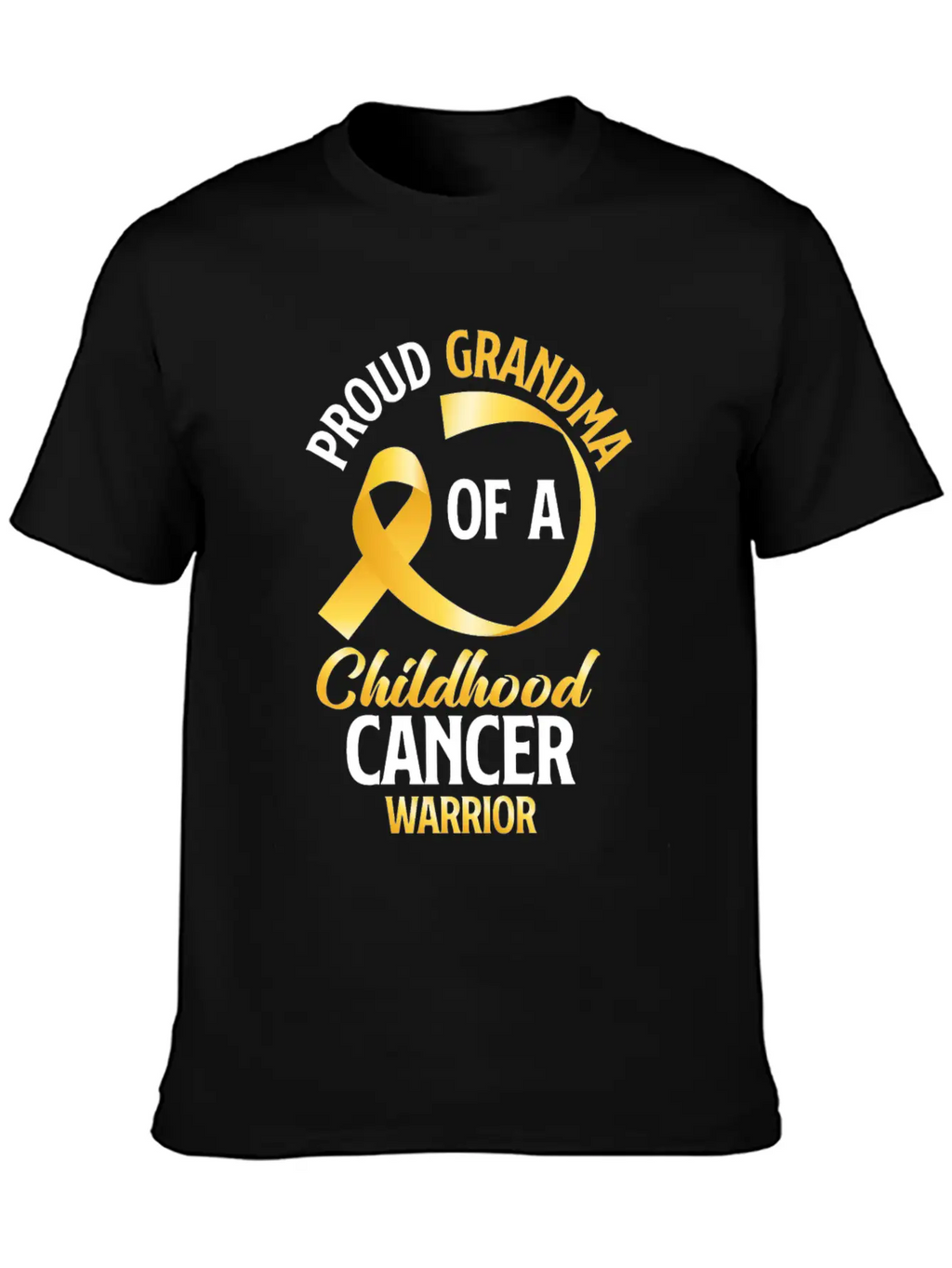 Poud Grandma Of A Childhood Cancer Warrior Stylish Everyday T-Shirt – Unisex Basic Cotton Tee