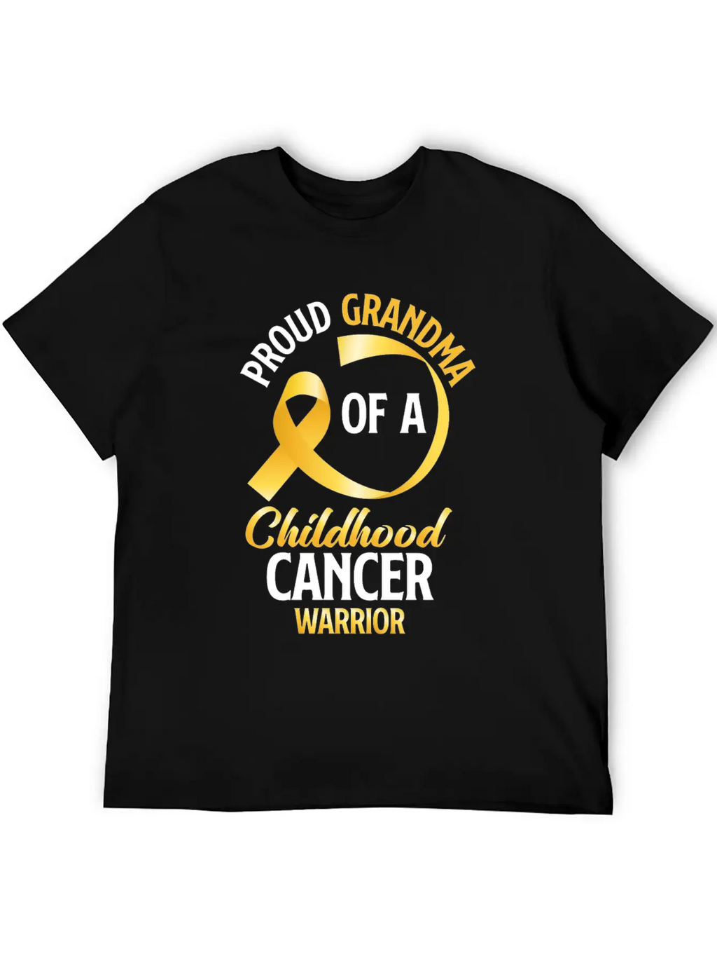 Poud Grandma Of A Childhood Cancer Warrior Stylish Everyday T-Shirt – Unisex Basic Cotton Tee