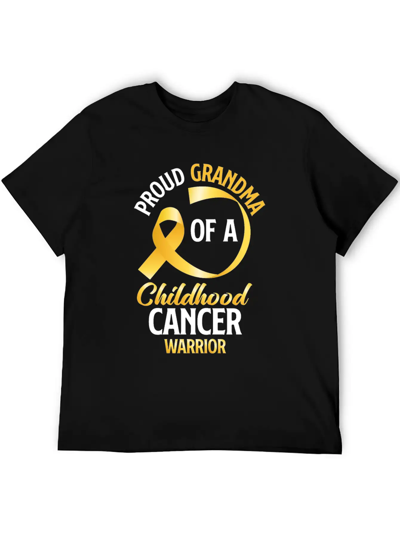 Poud Grandma Of A Childhood Cancer Warrior Stylish Everyday T-Shirt – Unisex Basic Cotton Tee