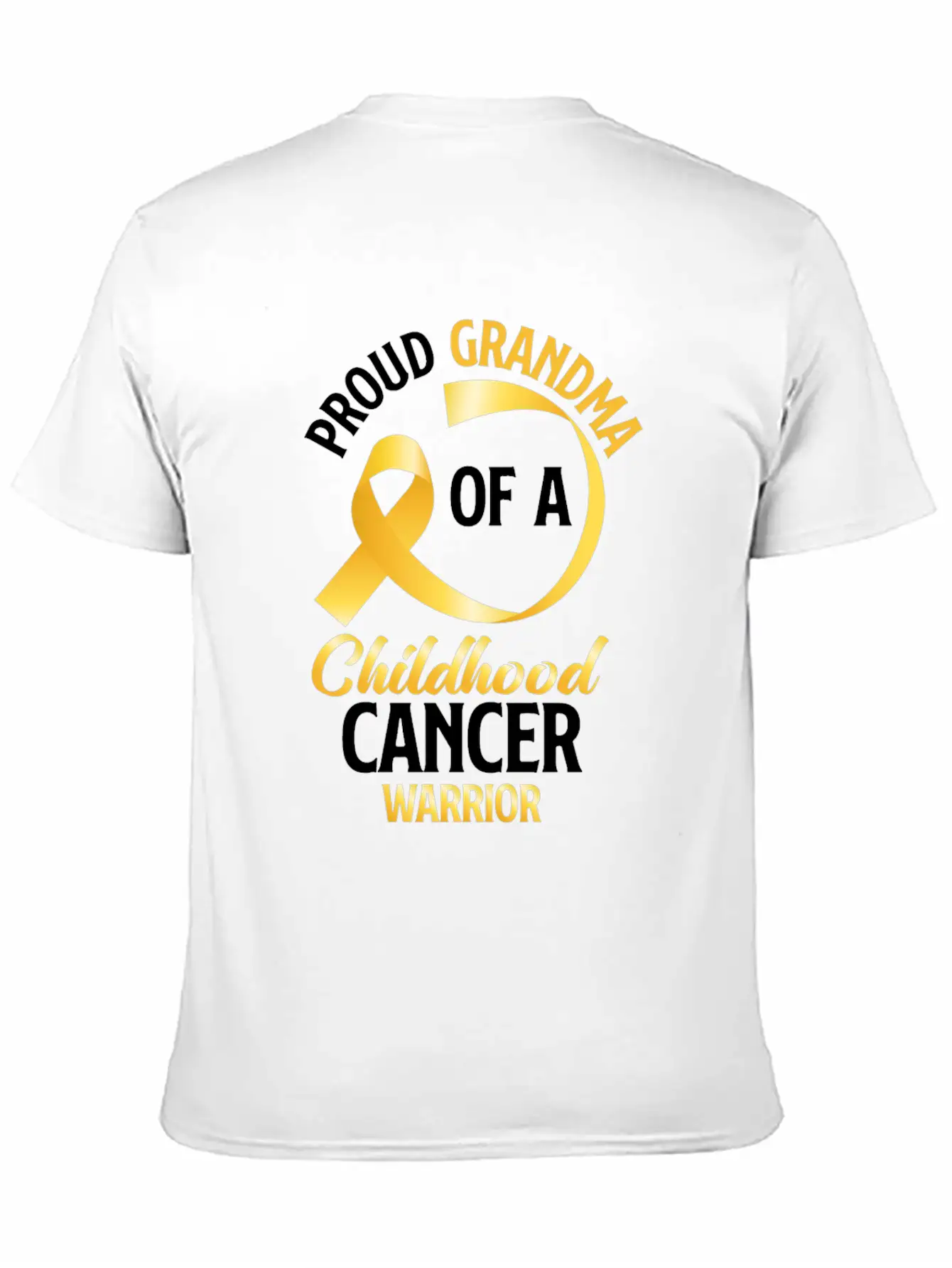 Poud Grandma Of A Childhood Cancer Warrior Stylish Everyday T-Shirt – Unisex Basic Cotton Tee