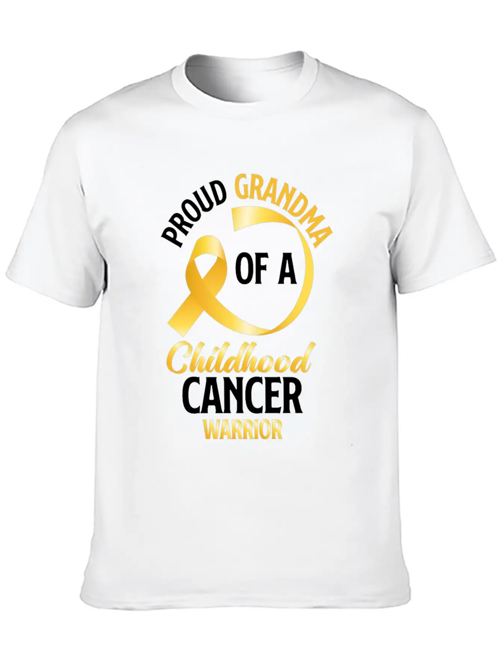 Poud Grandma Of A Childhood Cancer Warrior Stylish Everyday T-Shirt – Unisex Basic Cotton Tee