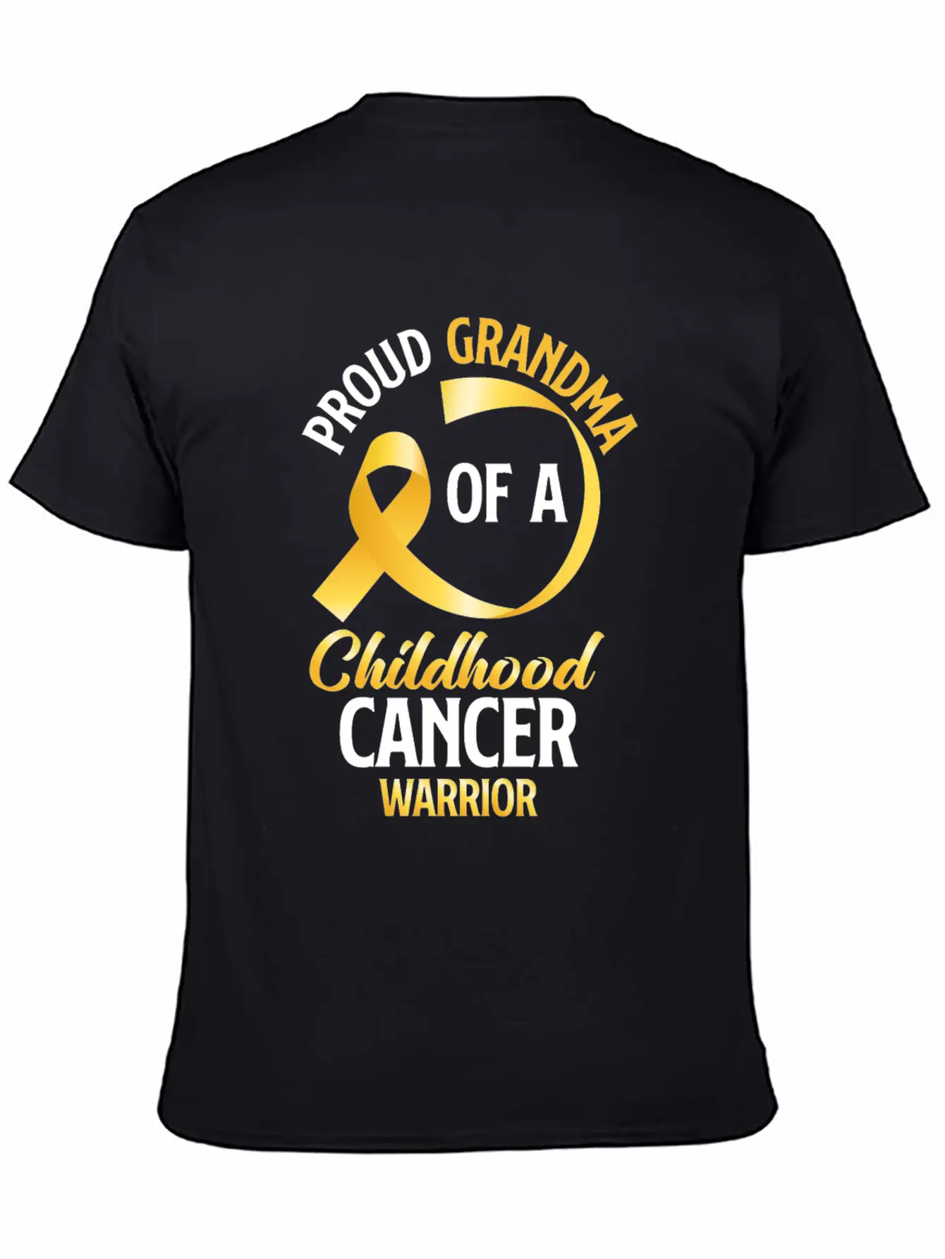 Poud Grandma Of A Childhood Cancer Warrior Stylish Everyday T-Shirt – Unisex Basic Cotton Tee