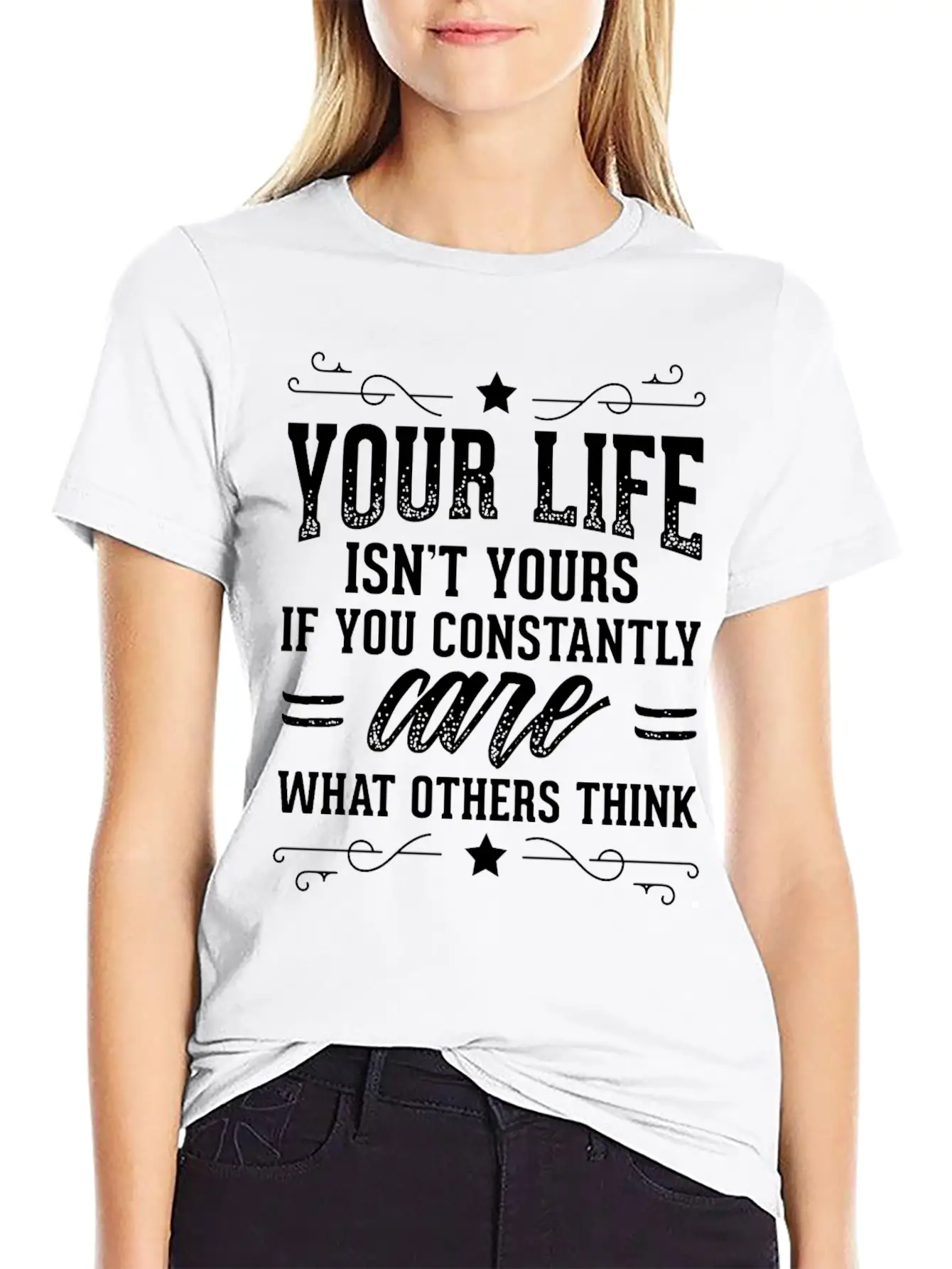 Powerful Self Love Design Quote Life Isn't Yours Breathable Soft Cotton T-Shirt – Timeless Casual Look