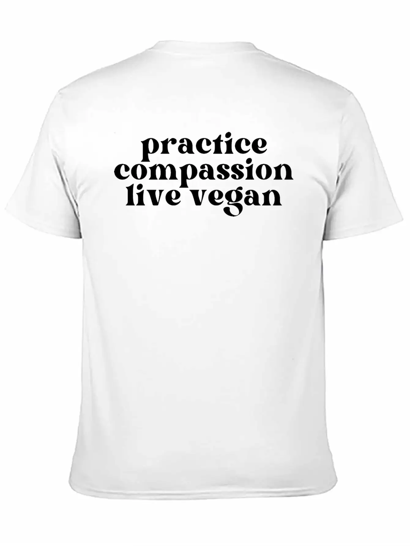 Practice Compassion, Live Vegan Basic Graphic T-Shirt – Daily Comfort In Soft Cotton