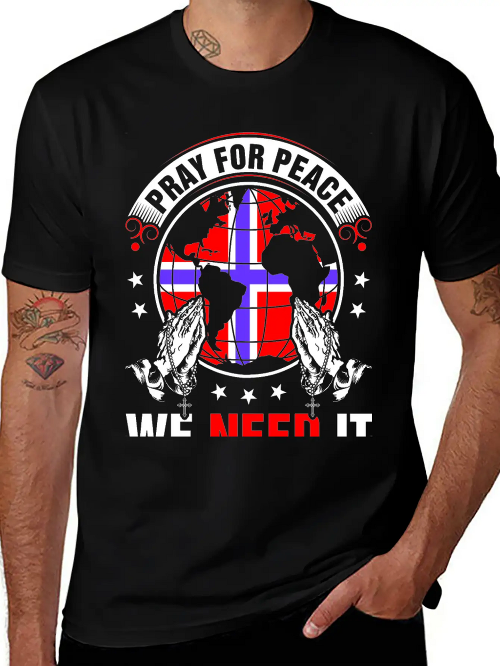 Pray For Peace Norwegian We Need It Tshirt Unisex Casual T-Shirt – Clean Design For Daily Comfort