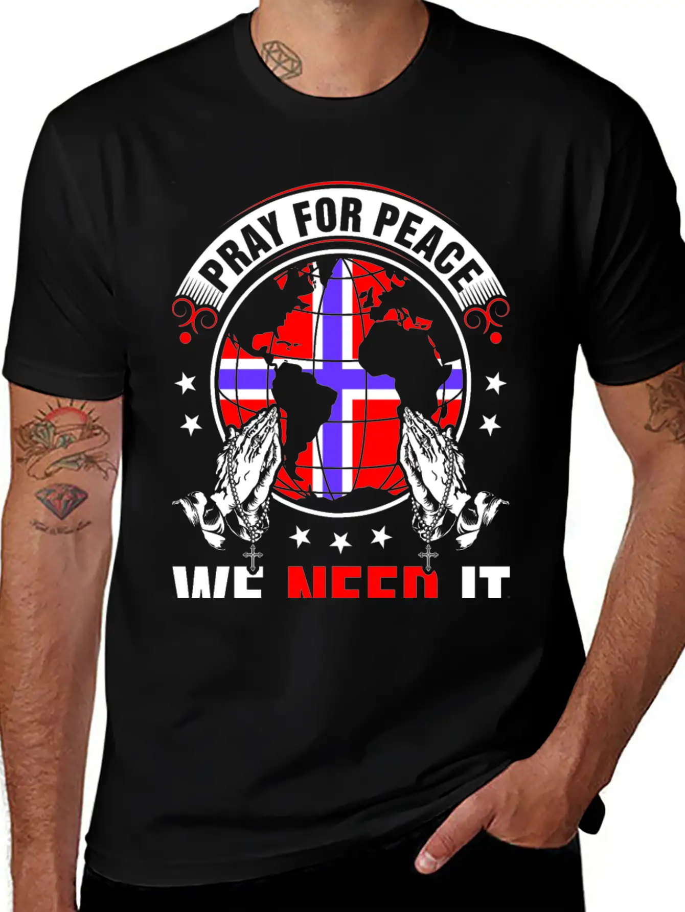 Pray For Peace Norwegian We Need It Tshirt Unisex Casual T-Shirt – Clean Design For Daily Comfort