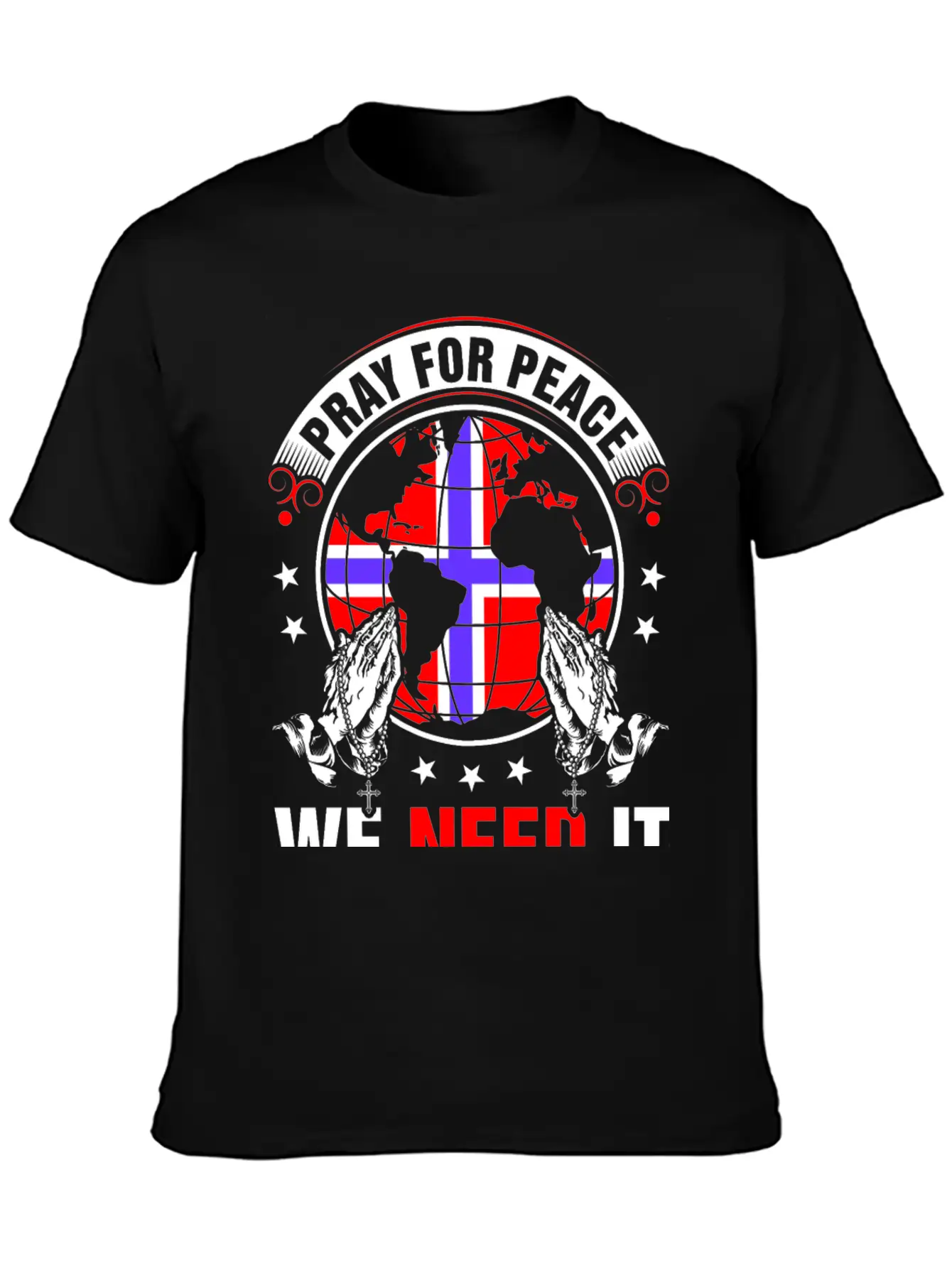 Pray For Peace Norwegian We Need It Tshirt Unisex Casual T-Shirt – Clean Design For Daily Comfort