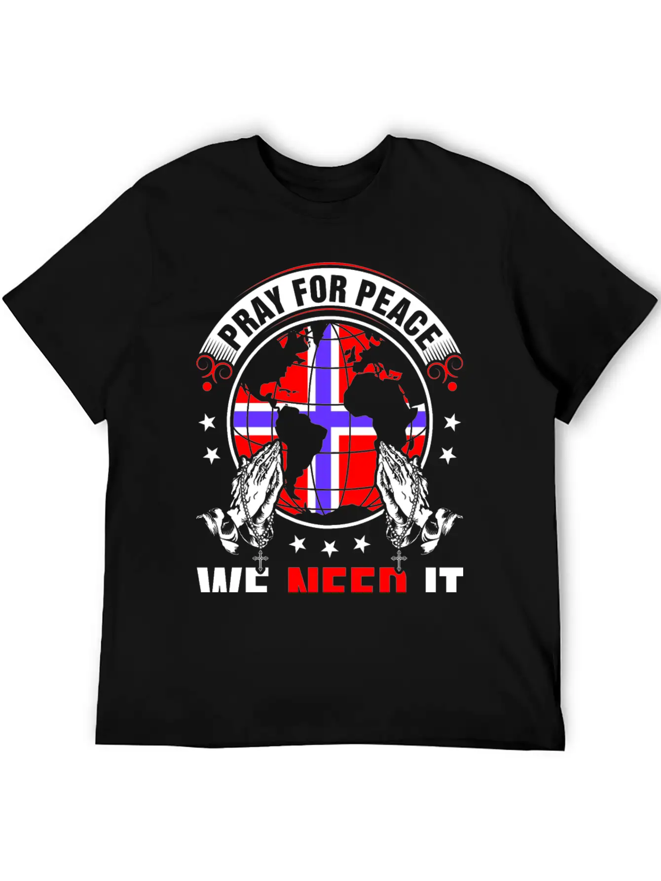 Pray For Peace Norwegian We Need It Tshirt Unisex Casual T-Shirt – Clean Design For Daily Comfort