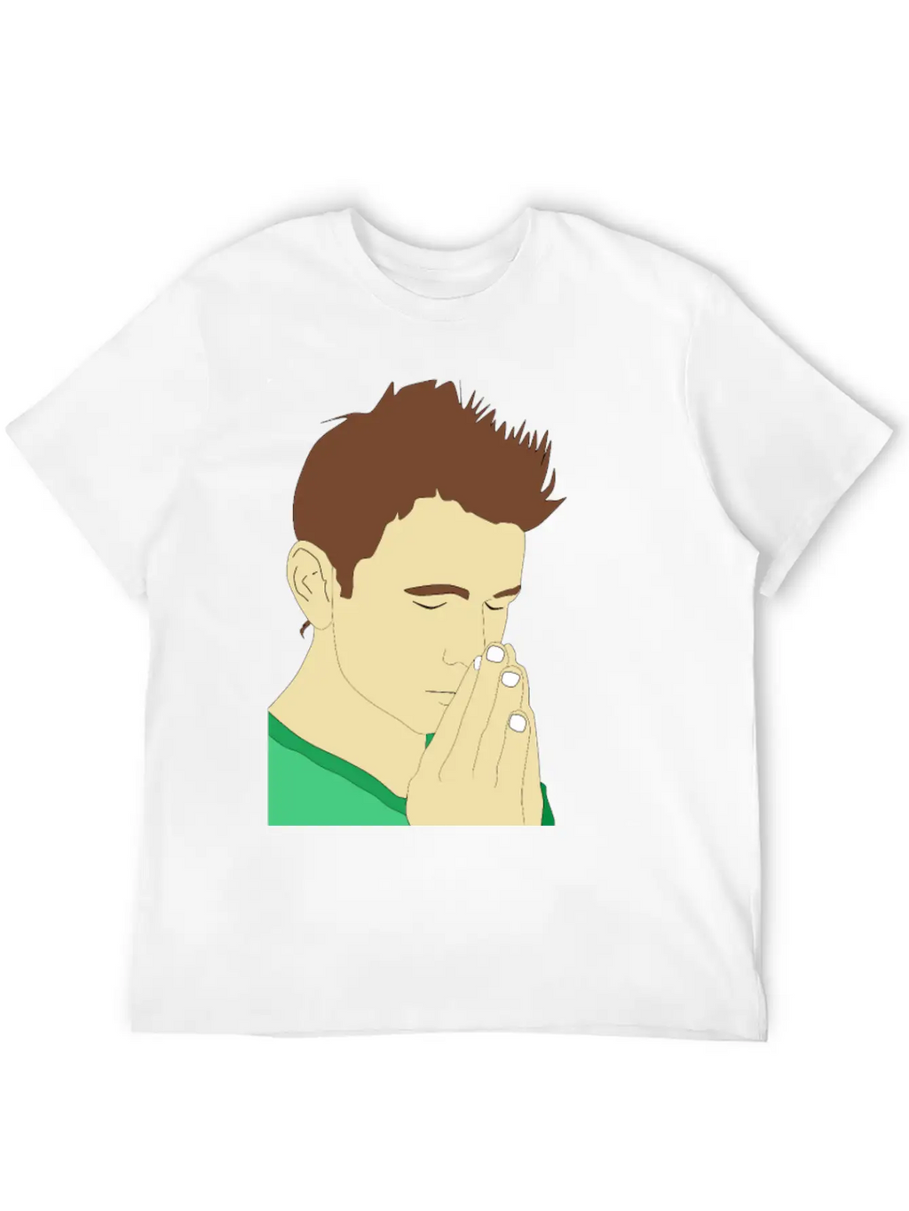 Praying Man Portrait Breathable Soft Cotton T-Shirt – Timeless Casual Look