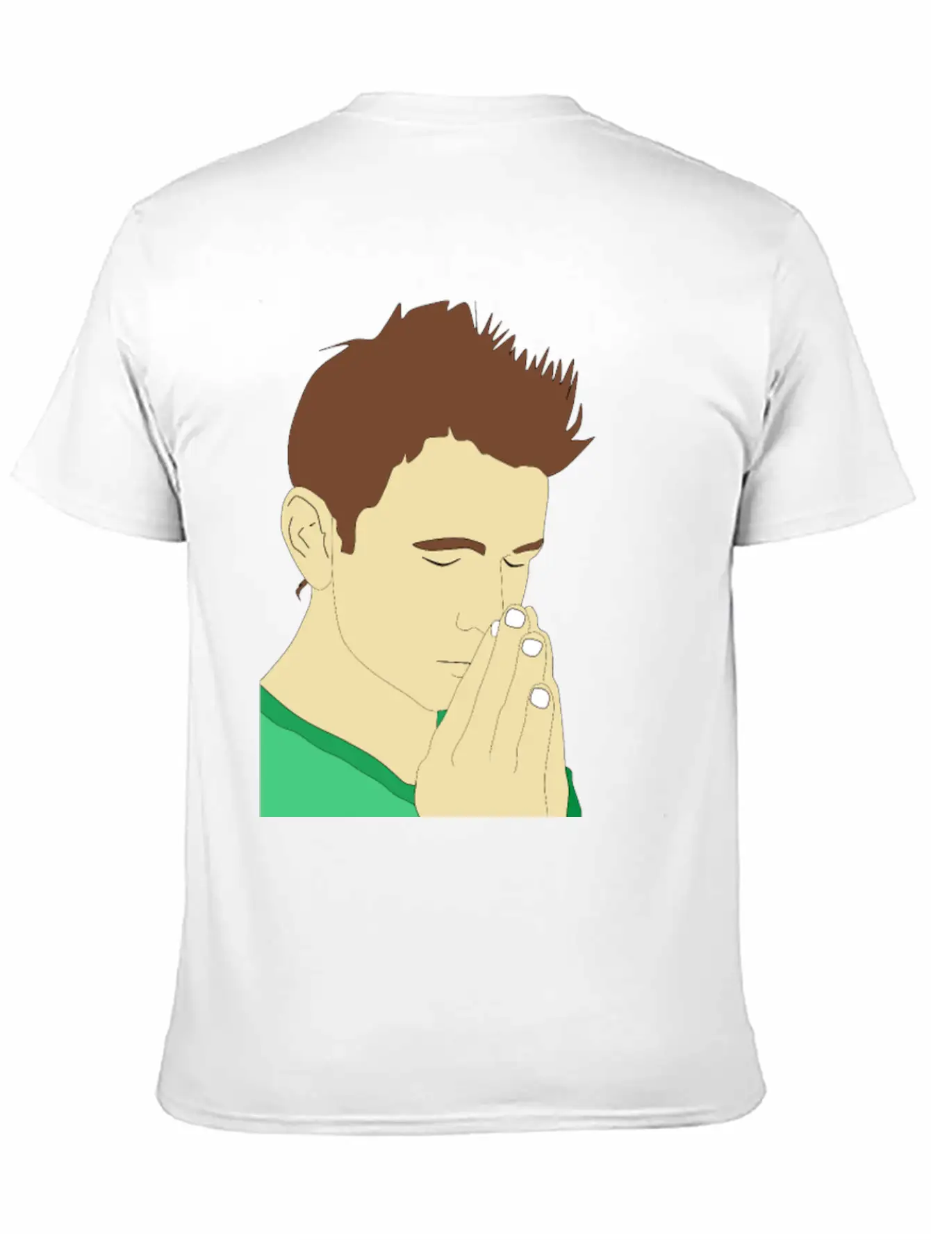 Praying Man Portrait Breathable Soft Cotton T-Shirt – Timeless Casual Look
