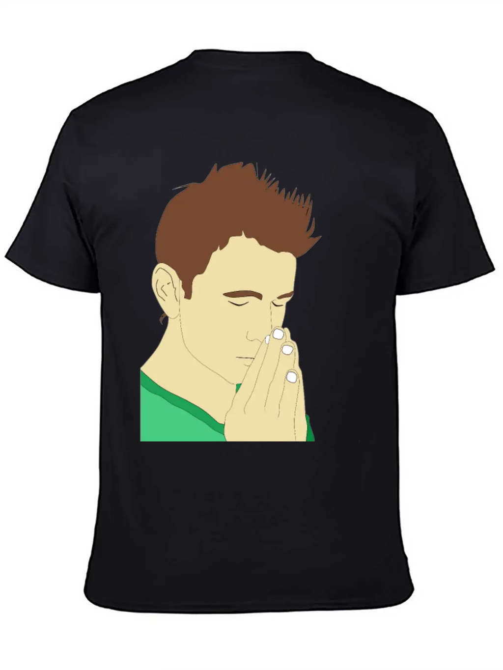 Praying Man Portrait Breathable Soft Cotton T-Shirt – Timeless Casual Look