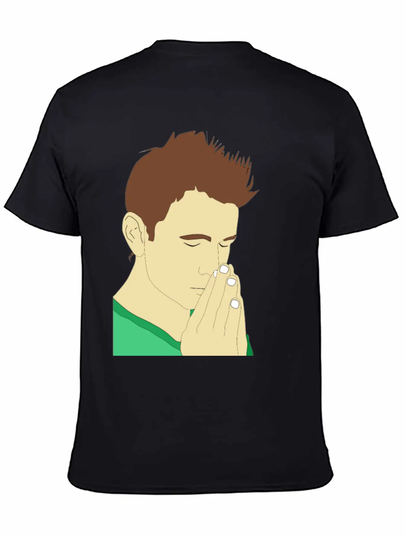 Praying Man Portrait Breathable Soft Cotton T-Shirt – Timeless Casual Look