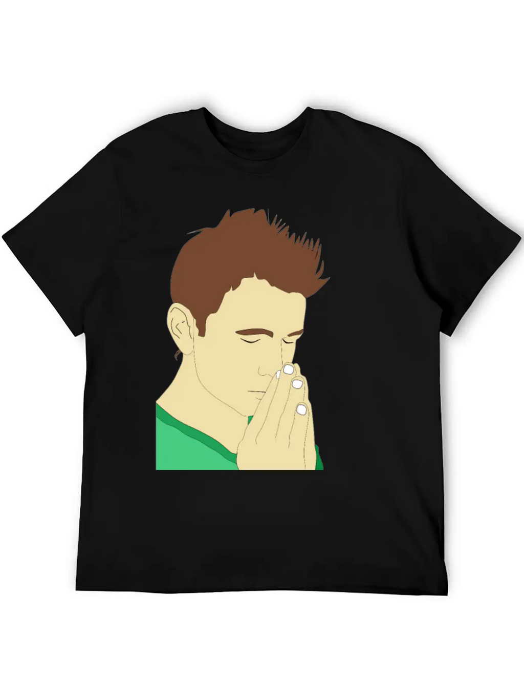 Praying Man Portrait Breathable Soft Cotton T-Shirt – Timeless Casual Look