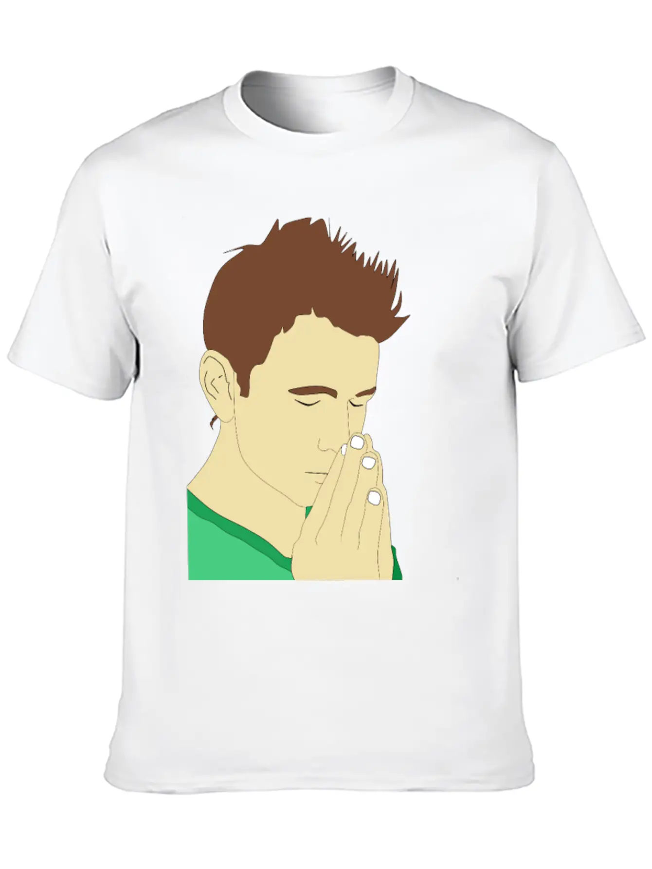 Praying Man Portrait Breathable Soft Cotton T-Shirt – Timeless Casual Look