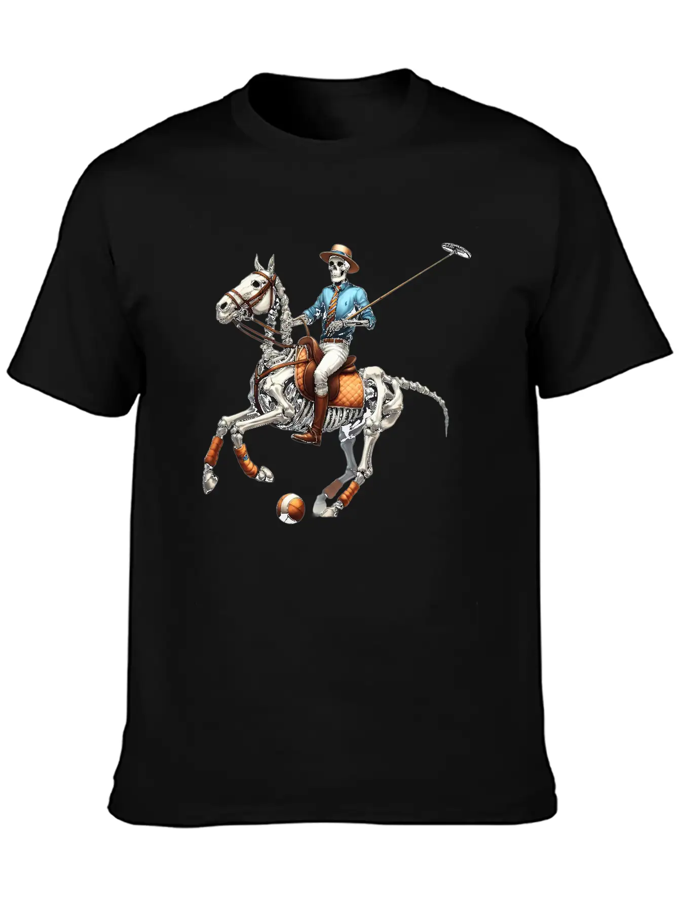 Preppy Skeleton Breathable Graphic T-Shirt – Perfect For Casual Days