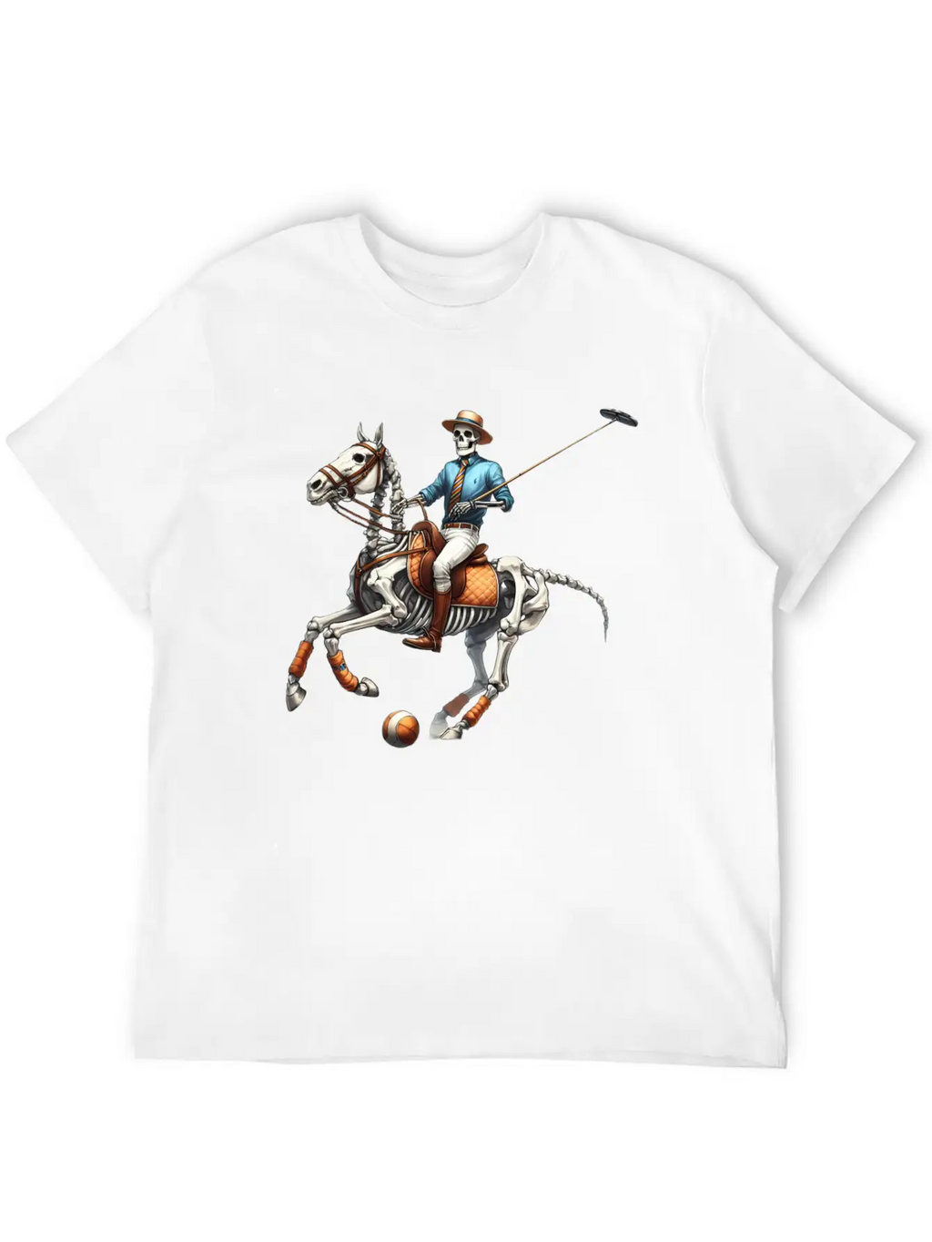 Preppy Skeleton Breathable Graphic T-Shirt – Perfect For Casual Days