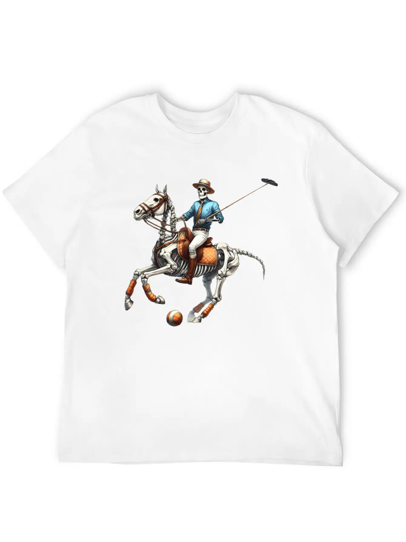 Preppy Skeleton Breathable Graphic T-Shirt – Perfect For Casual Days