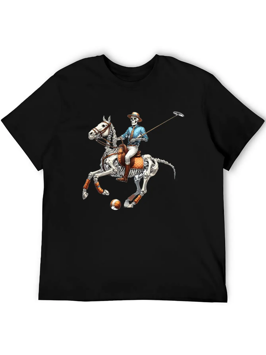 Preppy Skeleton Breathable Graphic T-Shirt – Perfect For Casual Days