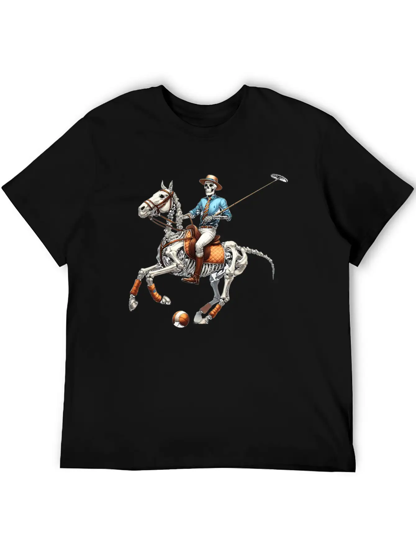 Preppy Skeleton Breathable Graphic T-Shirt – Perfect For Casual Days
