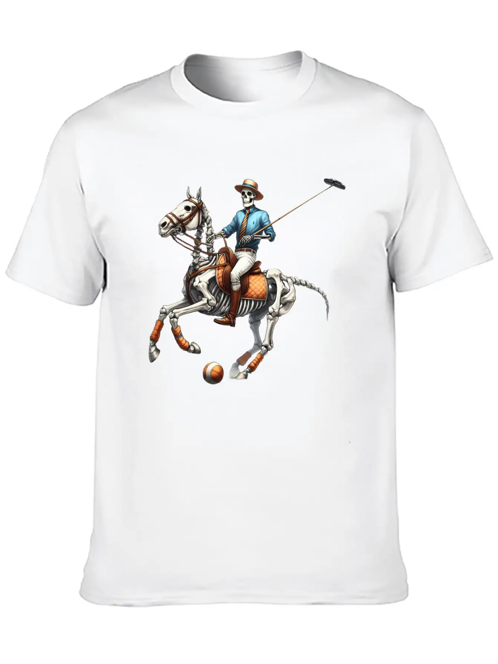 Preppy Skeleton Breathable Graphic T-Shirt – Perfect For Casual Days