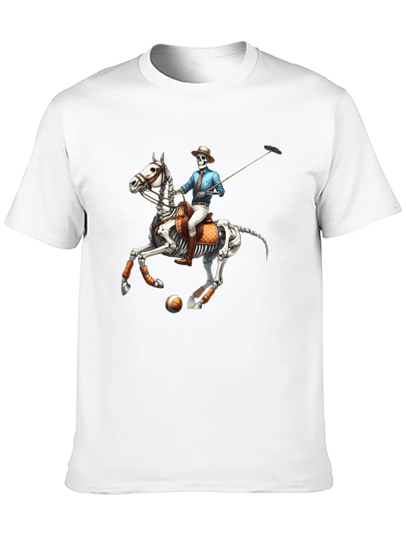 Preppy Skeleton Breathable Graphic T-Shirt – Perfect For Casual Days