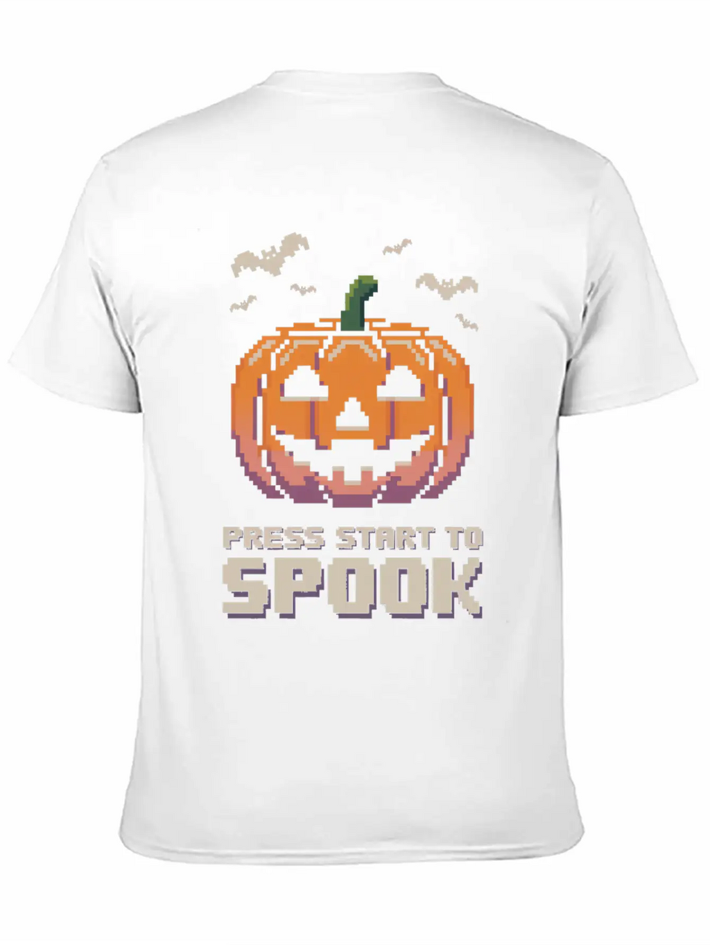 Press Start To Spook Pixel-art Pumpkin Video Game Timeless Short Sleeve Tee – Comfy And Minimalist Design