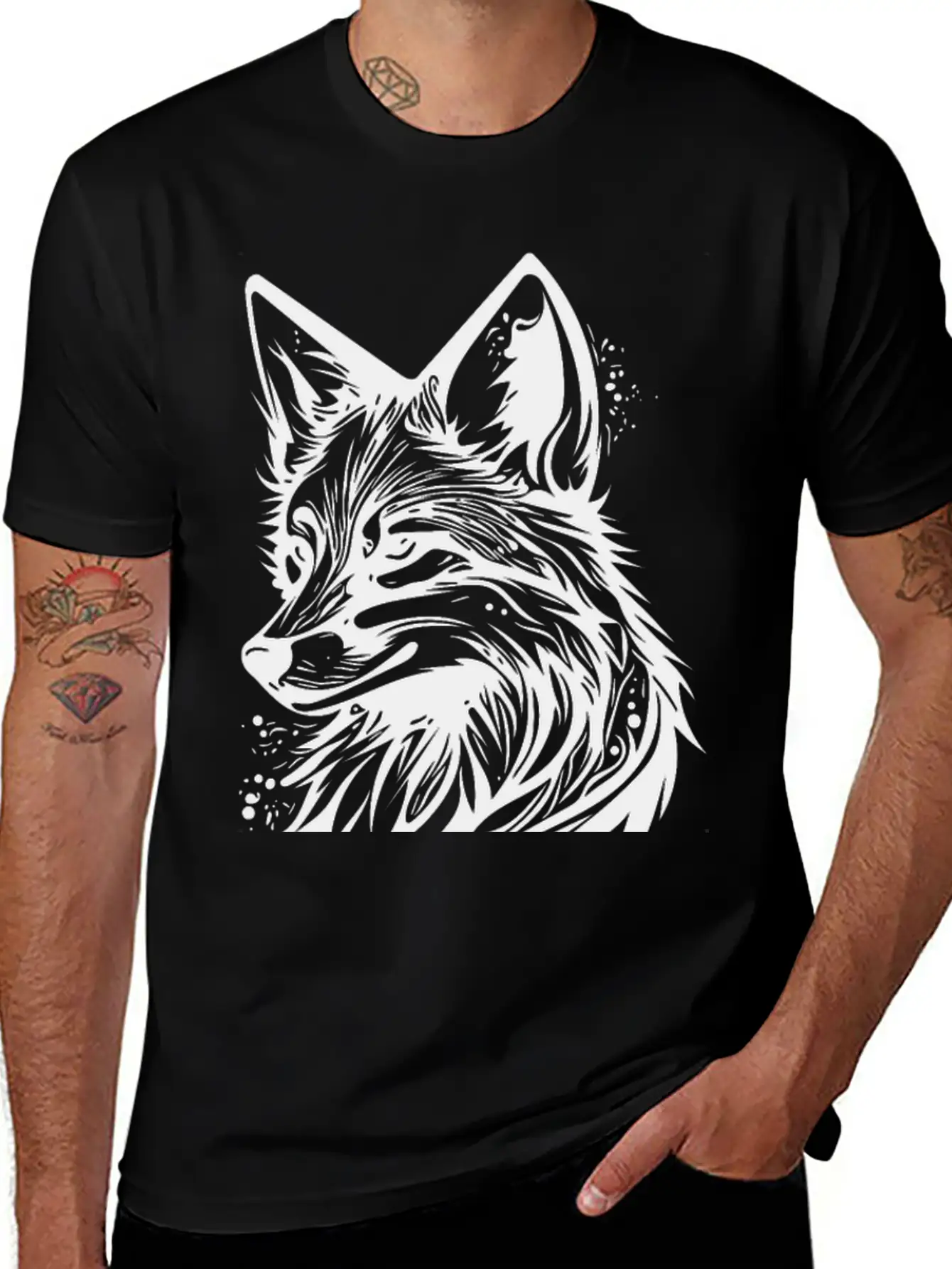 Pretty Fox Portrait Tattoo Ink Classic Cotton Tee – Unisex Comfort For Any Season