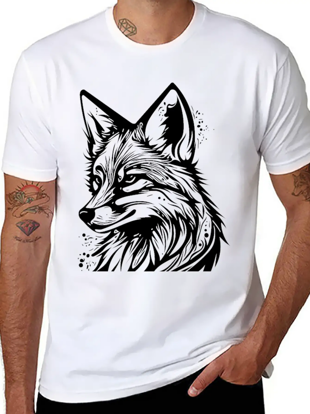Pretty Fox Portrait Tattoo Ink Classic Cotton Tee – Unisex Comfort For Any Season