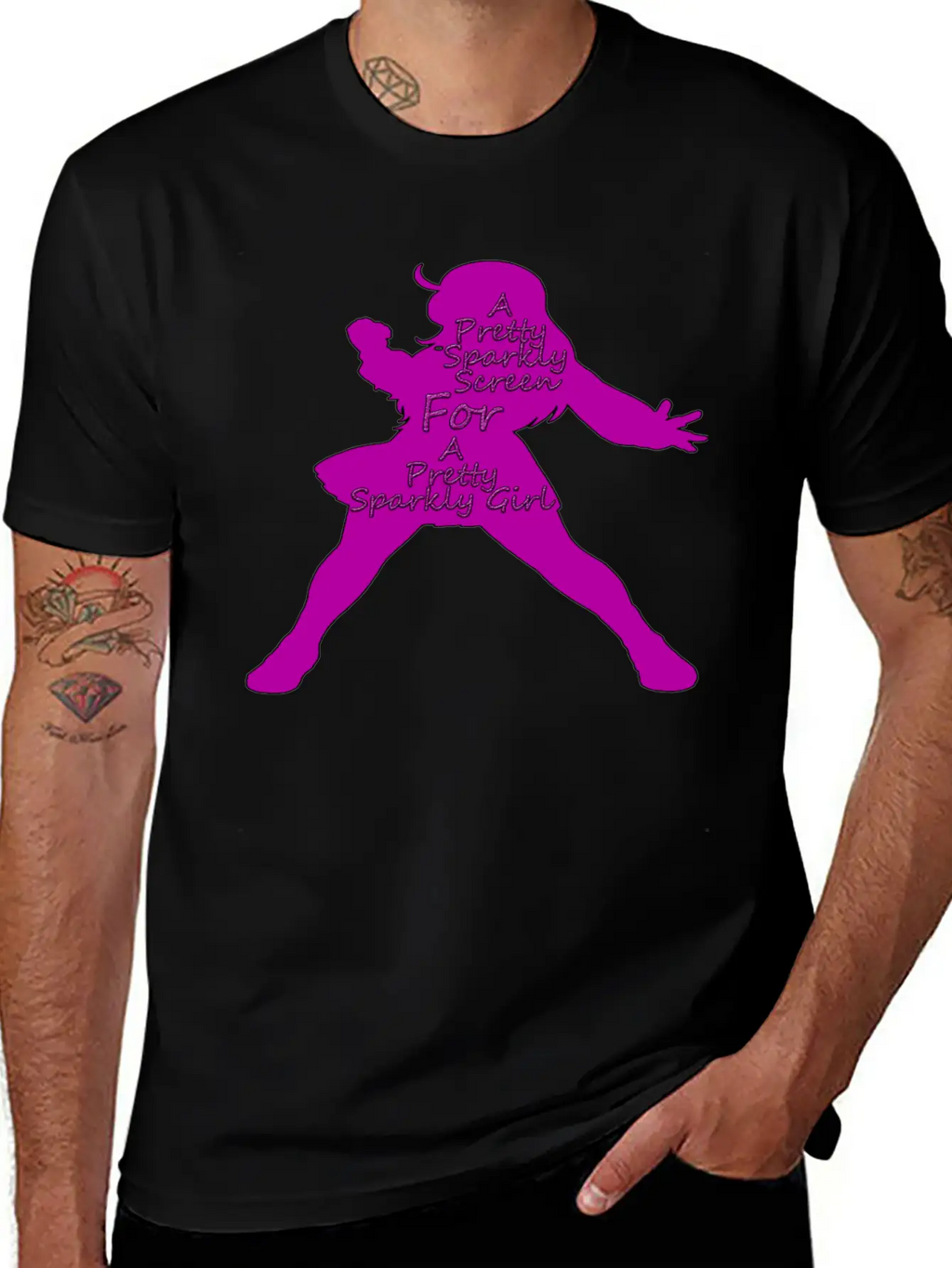 Pretty Sparkly Girl Logo Stylish Everyday T-Shirt – Unisex Basic Cotton Tee