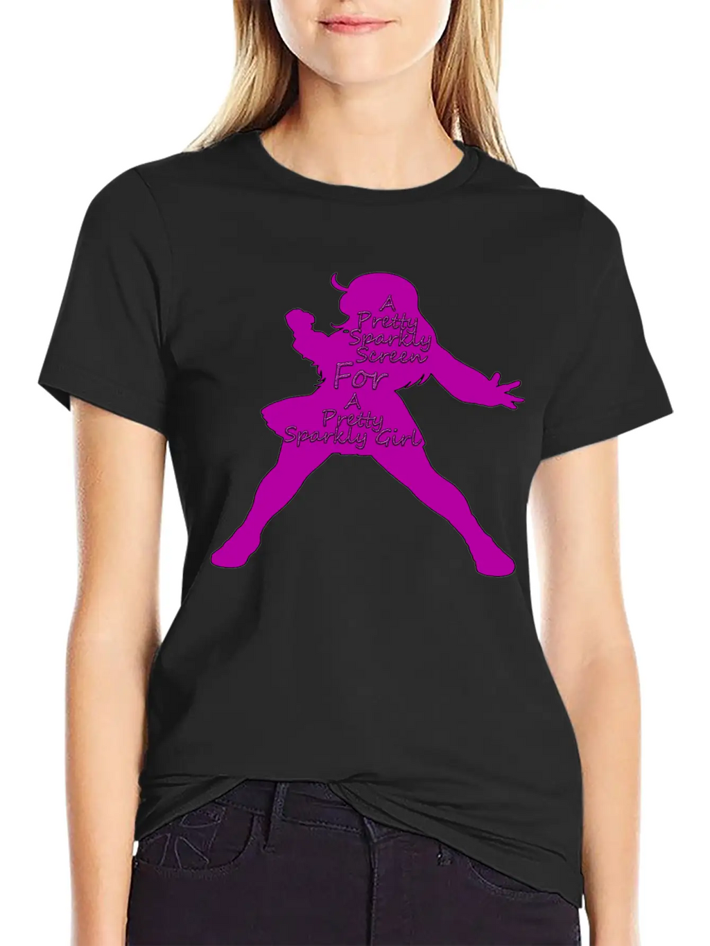 Pretty Sparkly Girl Logo Stylish Everyday T-Shirt – Unisex Basic Cotton Tee