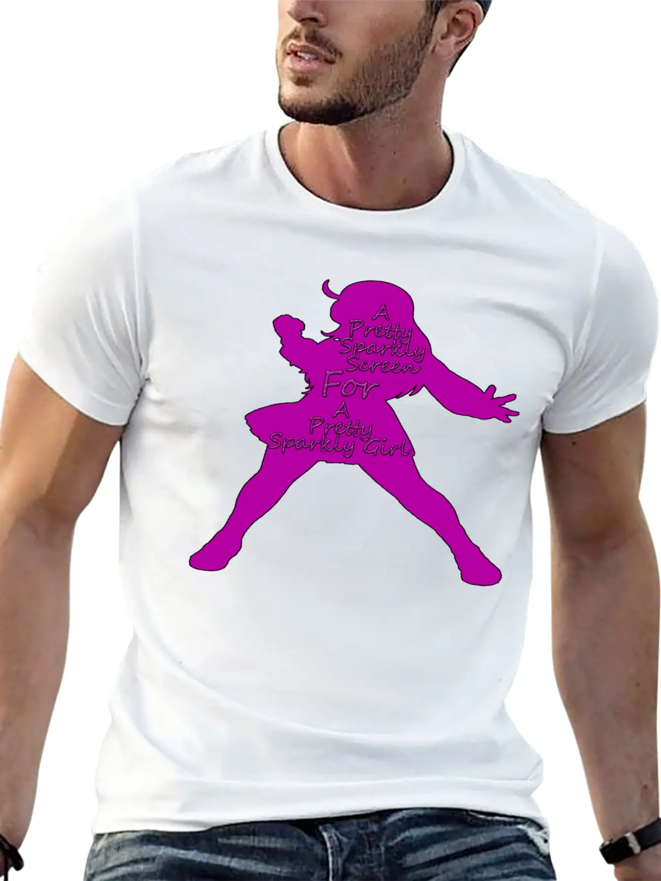Pretty Sparkly Girl Logo Stylish Everyday T-Shirt – Unisex Basic Cotton Tee
