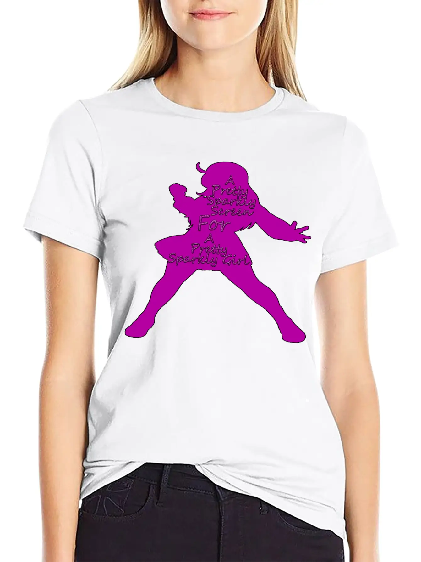 Pretty Sparkly Girl Logo Stylish Everyday T-Shirt – Unisex Basic Cotton Tee