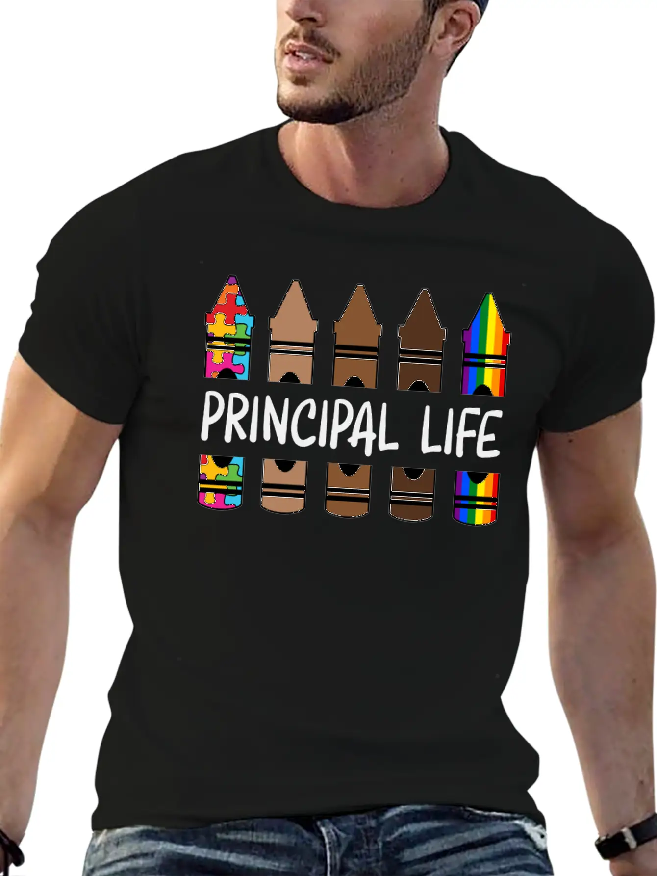 Principal Life Pencil Autism Classic Cotton Tee – Unisex Comfort For Any Season
