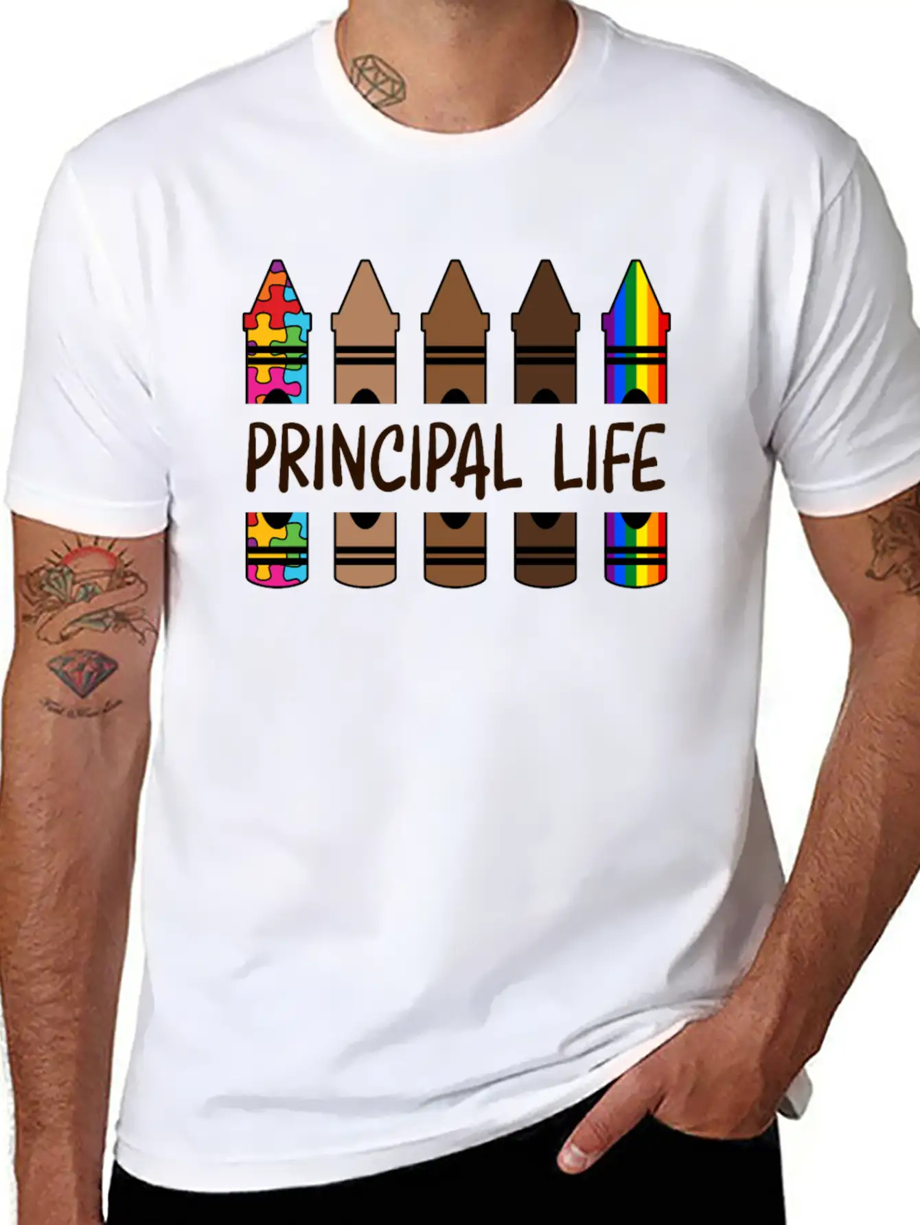 Principal Life Pencil Autism Classic Cotton Tee – Unisex Comfort For Any Season