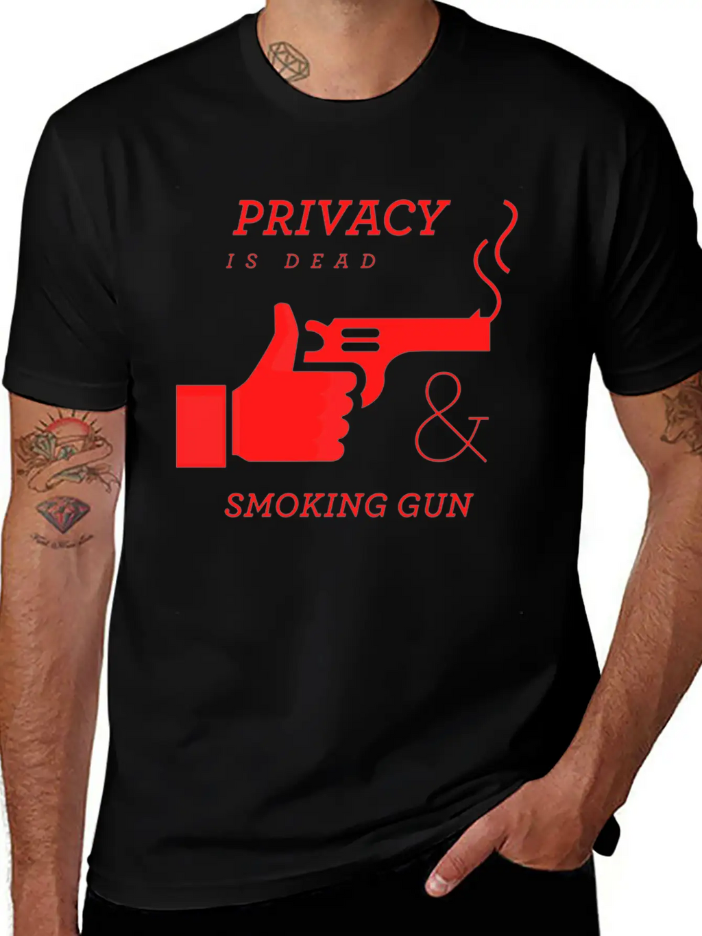 Privacy Is Dead And Smoking Gun Classic Cotton Tee – Unisex Comfort For Any Season