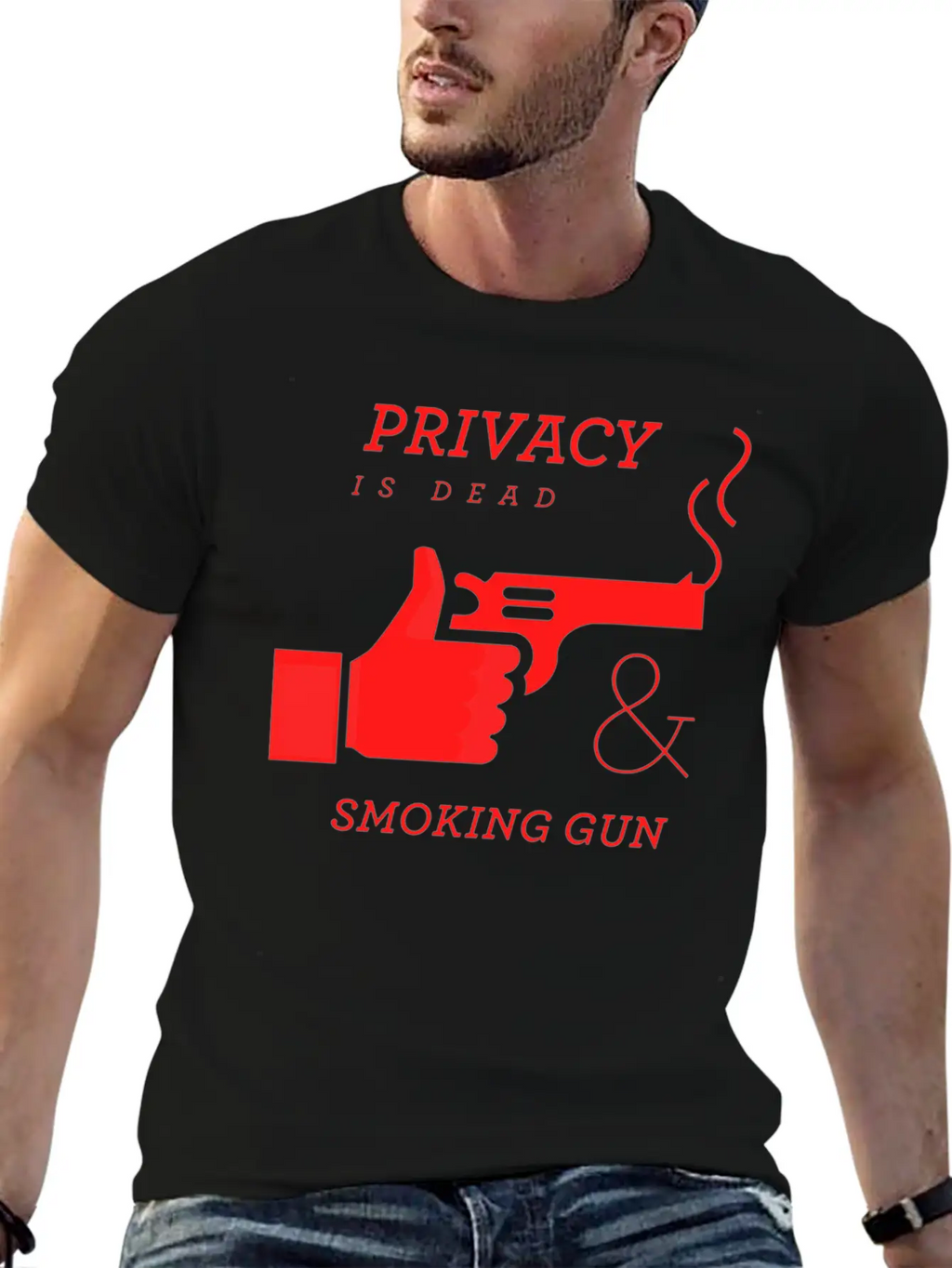 Privacy Is Dead And Smoking Gun Classic Cotton Tee – Unisex Comfort For Any Season
