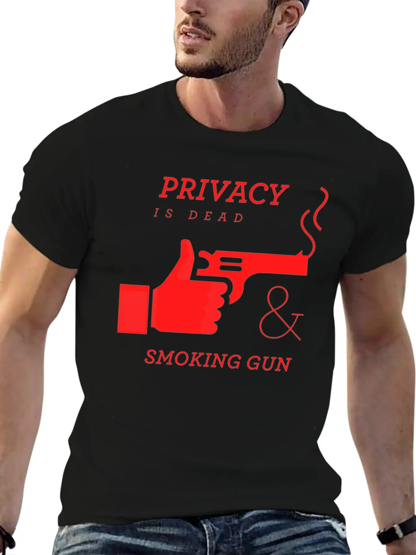 Privacy Is Dead And Smoking Gun Classic Cotton Tee – Unisex Comfort For Any Season