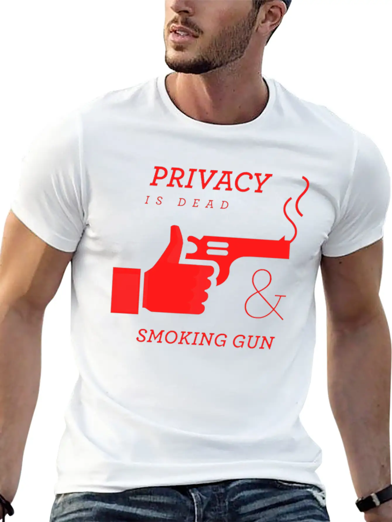 Privacy Is Dead And Smoking Gun Classic Cotton Tee – Unisex Comfort For Any Season