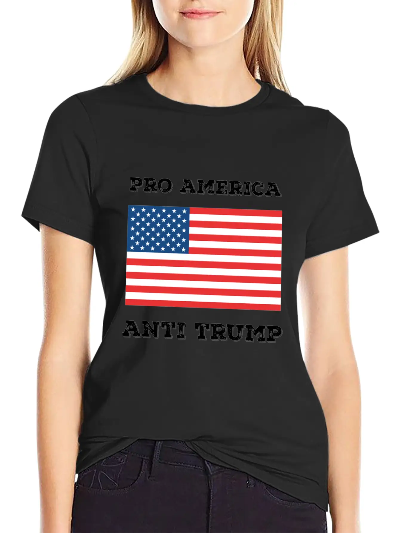 Pro America Anti Trump Relaxed Everyday Tee – Lightweight And Durable Cotton